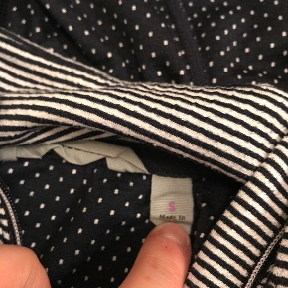 ATHLETA | Stripe Navy 3/4 zip Pullover Size Small - Picture 5 of 8